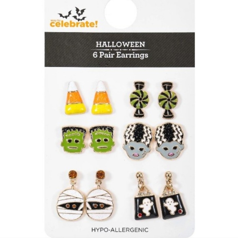Celebrate It Halloween Earrings Frankenstein Bridezilla Candy Corn Mummy Ghost